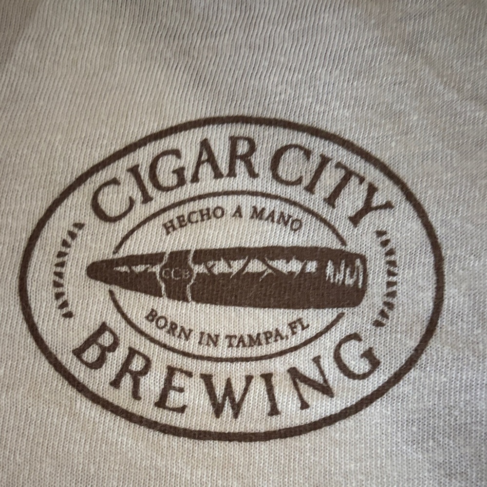 Unisex Burgundy and White Long Sleeve Henley Cigar City Brewing Tampa, Fl. - Picture 2 of 3